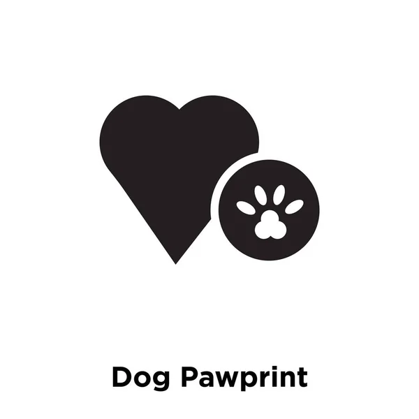 Pawprint 图标矢量隔离在白色背景上 标志概念的狗 Pawprint 标志在透明的背景 充满黑色符号 — 图库矢量图片