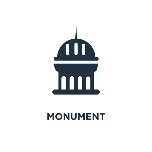 Monument Icon Black Filled Vector Illustration Monument Symbol White Background — Stock Vector
