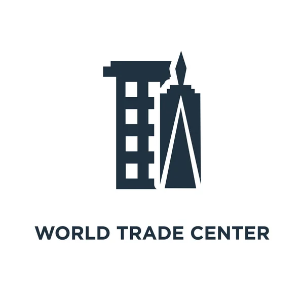 World Trade Center Ikonen Svart Fyllt Vektorillustration World Trade Center — Stock vektor