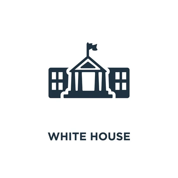 Ikone Des Weißen Hauses Schwarz Gefüllte Vektorabbildung Weißes Haussymbol Auf — Stockvektor
