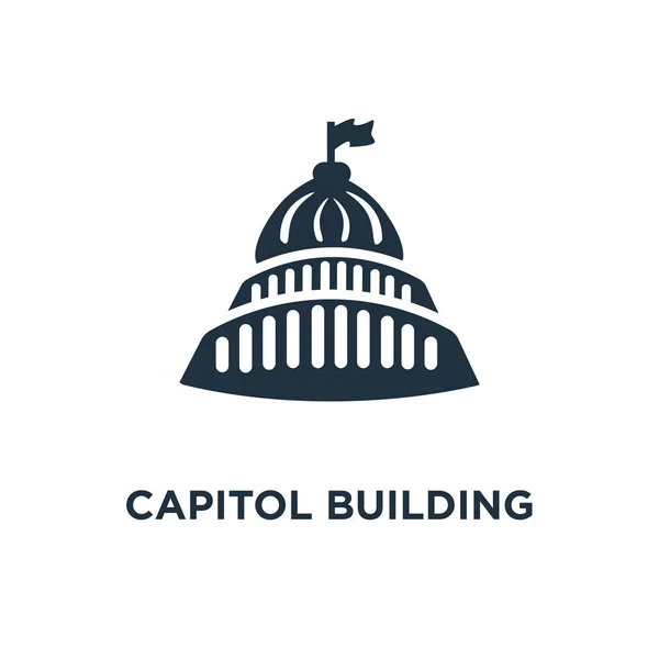 Ikona Capitol Building Black Wypełnione Ilustracji Wektorowych Capitol Building Symbol — Wektor stockowy