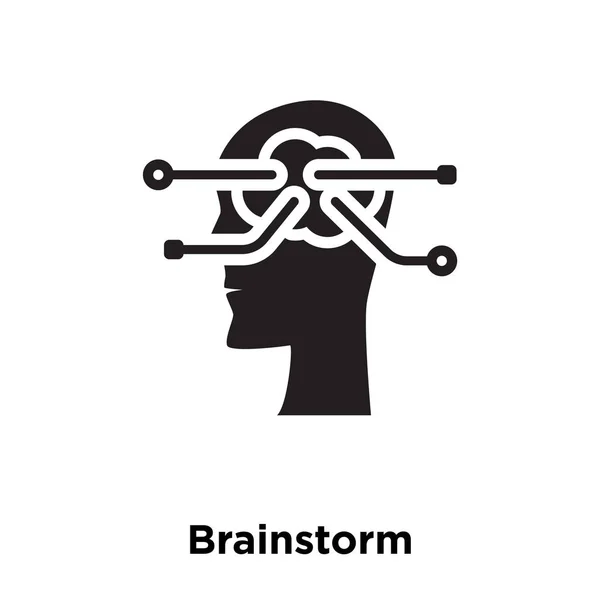 头脑风暴的图标向量被隔离在白色背景上 头脑风暴的标志概念标志在透明背景 充满黑色符号 — 图库矢量图片