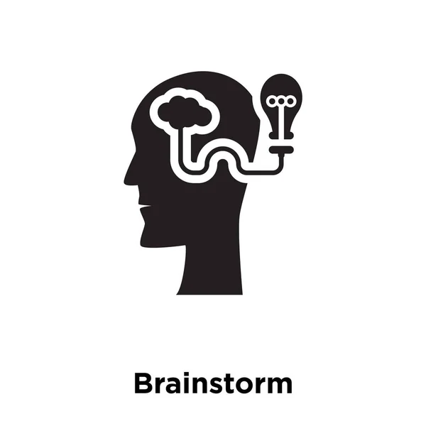 头脑风暴的图标向量被隔离在白色背景上 头脑风暴的标志概念标志在透明背景 充满黑色符号 — 图库矢量图片