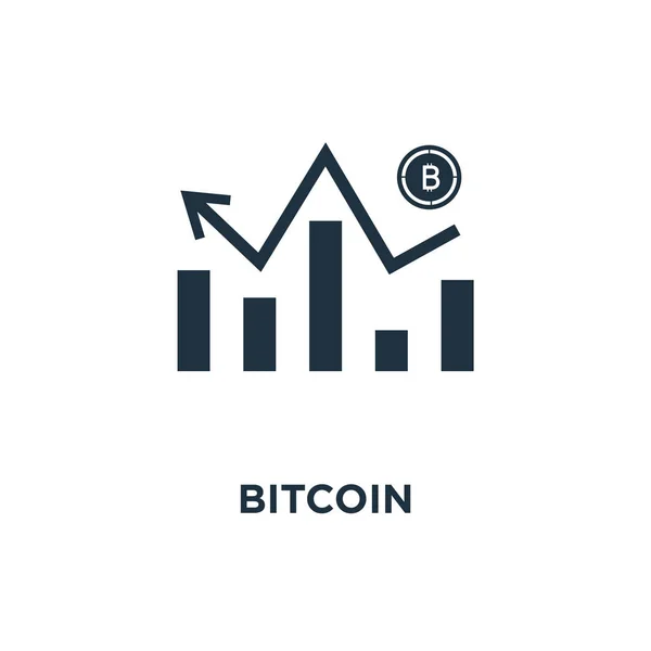 Ícone Bitcoin Ilustração Vetorial Cheia Preto Símbolo Bitcoin Fundo Branco — Vetor de Stock