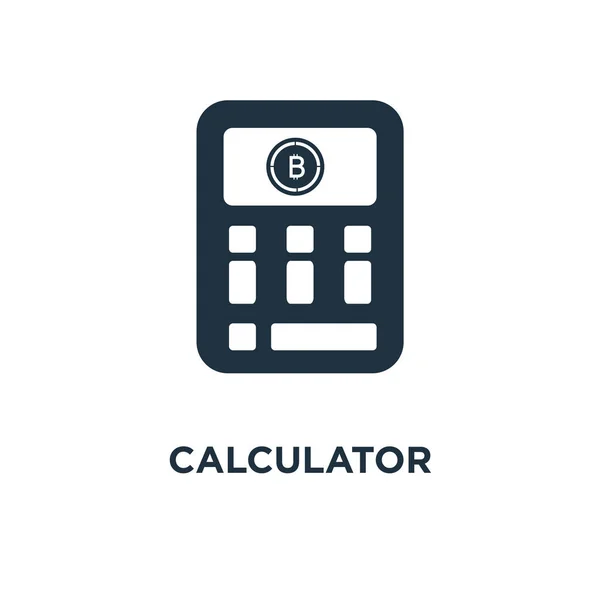 Icône Calculatrice Illustration Vectorielle Remplie Noir Symbole Calculatrice Sur Fond — Image vectorielle