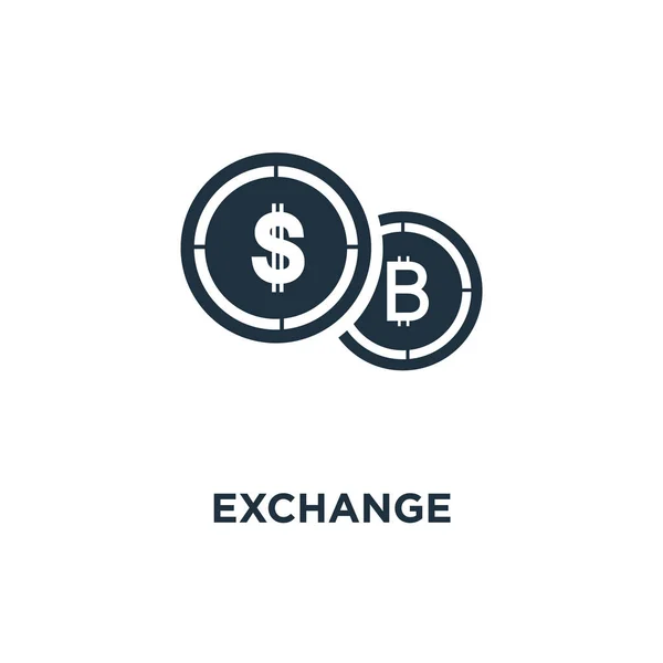 Exchange Ikonen Svart Fyllt Vektorillustration Exchange Symbol Vit Bakgrund Kan — Stock vektor