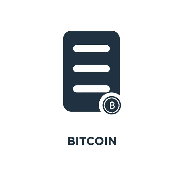 Icono Bitcoin Ilustración Vectorial Negra Símbolo Bitcoin Sobre Fondo Blanco — Vector de stock