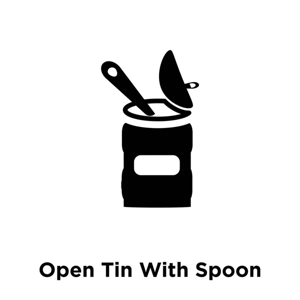 Open Tin Spoon Vector Icono Aislado Sobre Fondo Blanco Concepto — Vector de stock