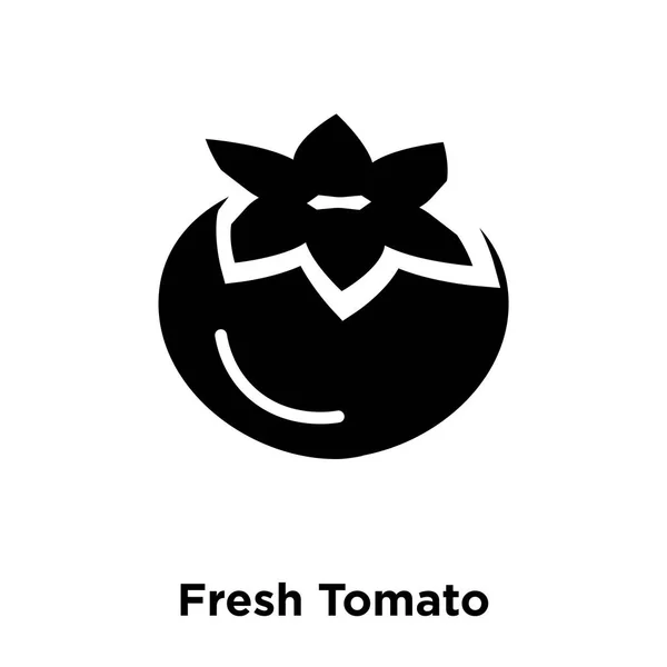 新鲜番茄图标在白色背景下分离 标志概念新鲜番茄标志在透明背景 充满黑色符号 — 图库矢量图片