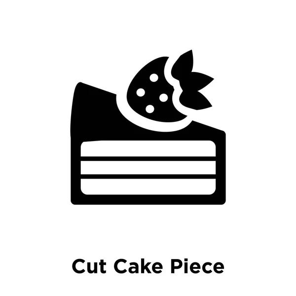 切蛋糕片图标矢量隔离在白色背景上 标志概念切蛋糕件标志在透明背景上 填充黑色符号 — 图库矢量图片