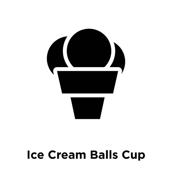 Кубок Кулі Морозива Значок Вектор Ізольовані Білому Тлі Логотип Концепція — стоковий вектор