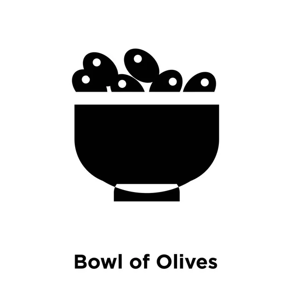Bowl Olives Icon Vector Isolated White Background Logo Concept Bowl — Stock Vector