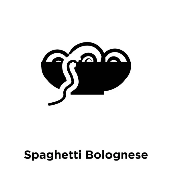 Spaghetti Boloñesa Vector Icono Aislado Sobre Fondo Blanco Concepto Logotipo — Vector de stock