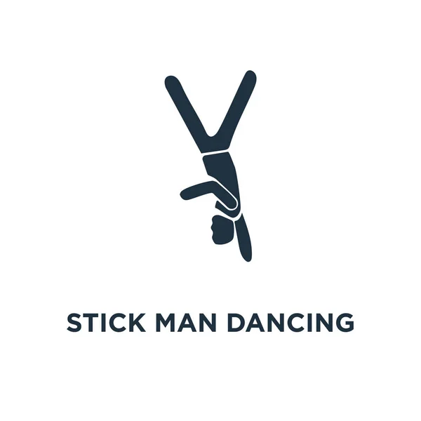 Stick Man Dancing Icône Illustration Vectorielle Remplie Noir Stick Man — Image vectorielle