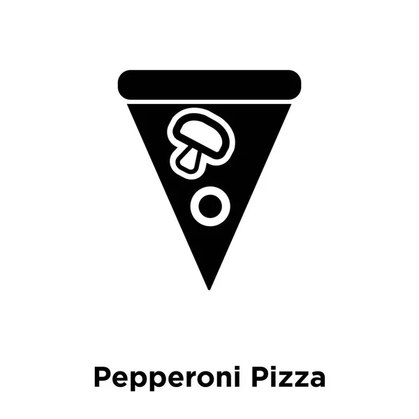 Pepperoni Pizza Slice Icône Vecteur Isolé Sur Fond Blanc Concept — Image vectorielle