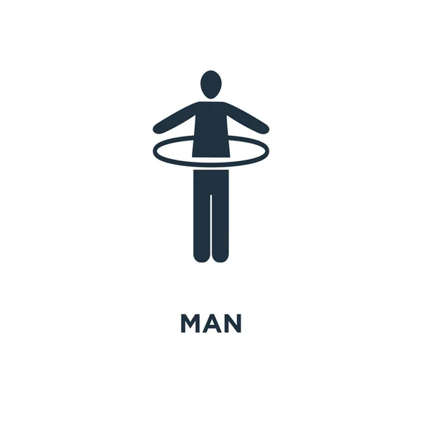 Icona Dell Uomo Illustrazione Vettoriale Riempita Nera Simbolo Dell Uomo — Vettoriale Stock