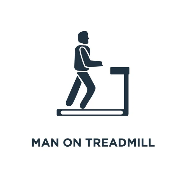 Ícone Man Treadmill Ilustração Vetorial Cheia Preto Homem Esteira Símbolo —  Vetores de Stock