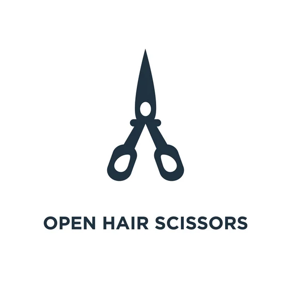 Ikona Otevřené Vlasy Nůžky Černé Plné Vektorové Ilustrace Otevřené Vlasy — Stockový vektor