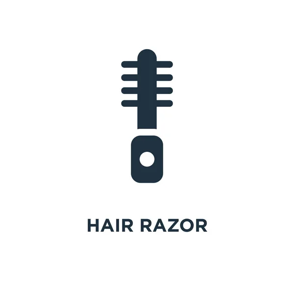 Haar Razor Pictogram Zwarte Gevuld Vectorillustratie Haar Razor Symbool Witte — Stockvector