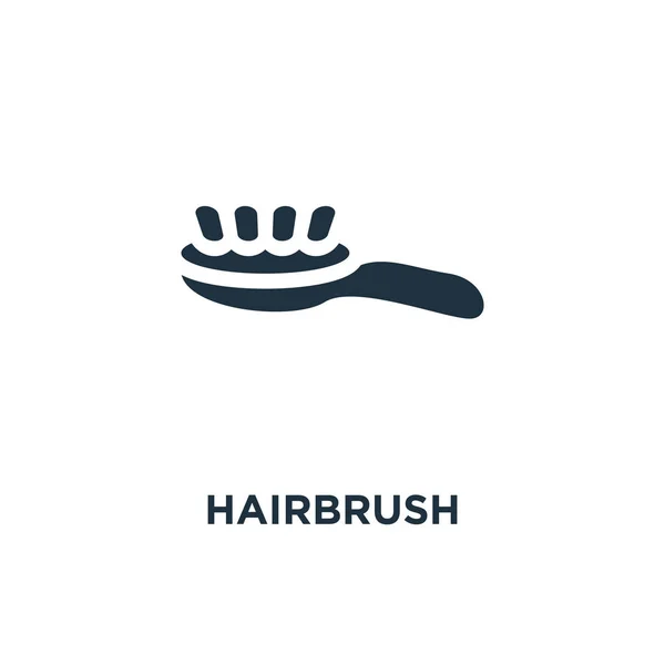 Hairbrush Icon Black Filled Vector Illustration Hairbrush Symbol White Background — Stock Vector