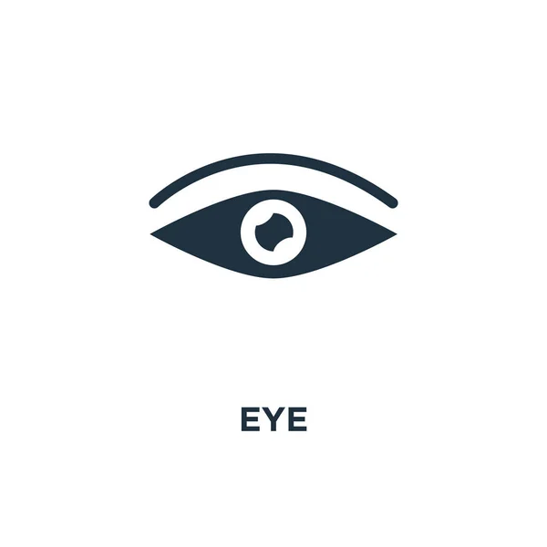 Icono Del Ojo Ilustración Vectorial Negra Símbolo Ocular Sobre Fondo — Vector de stock