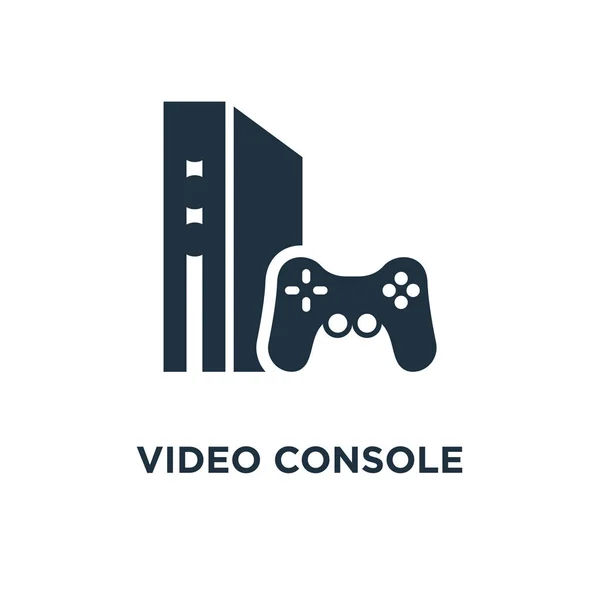 Ícone Console Vídeo Ilustração Vetorial Cheia Preto Símbolo Consola Vídeo — Vetor de Stock