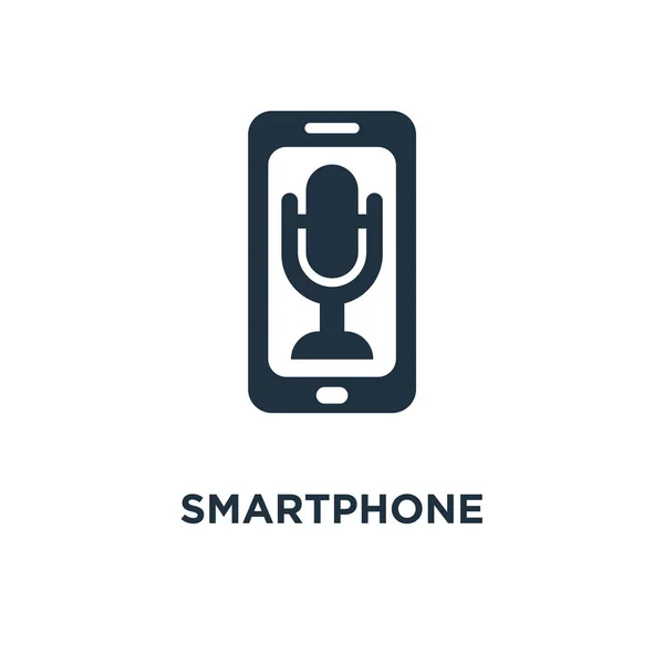 Ikon Smartphone Ilustrasi Vektor Berisi Hitam Simbol Smartphone Pada Latar - Stok Vektor