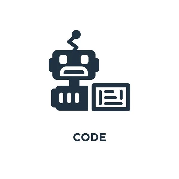 Піктограма Коду Чорні Заповнені Векторні Ілюстрації Символ Коду Білому Тлі — стоковий вектор