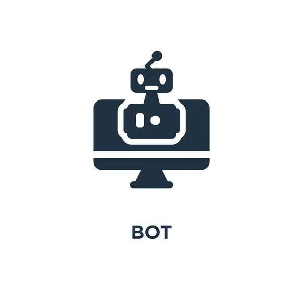 Εικονίδιο Bot Μαύρο Γεμάτο Εικονογράφηση Φορέα Bot Σύμβολο Άσπρο Φόντο — Διανυσματικό Αρχείο