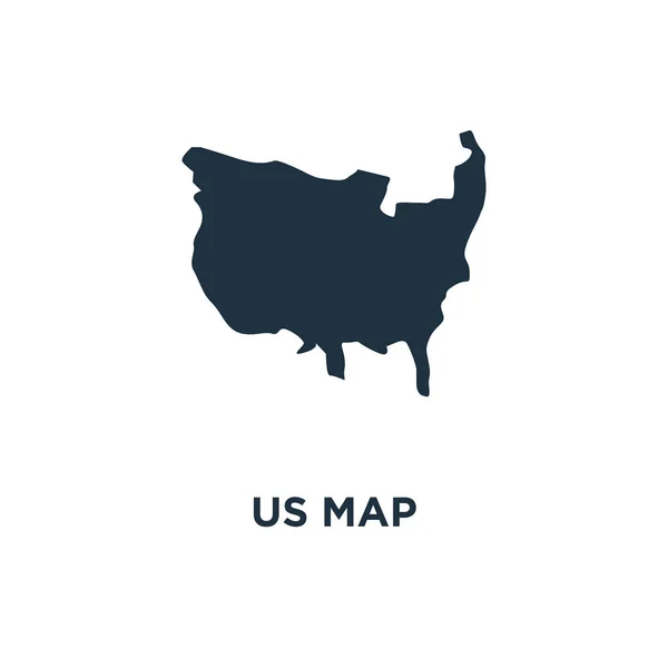 Icône Carte Américaine Illustration Vectorielle Remplie Noir Symbole Carte Sur — Image vectorielle