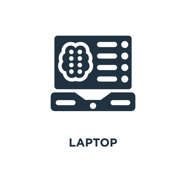 Значок Ноутбука Черная Заполненная Векторная Иллюстрация Символ Ноутбука Белом Фоне — стоковый вектор