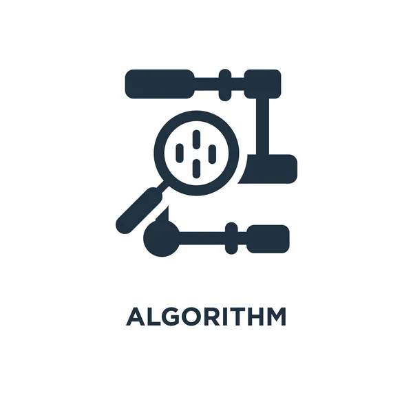 Algorithmus Symbol Schwarz Gefüllte Vektorabbildung Algorithmussymbol Auf Weißem Hintergrund Web — Stockvektor