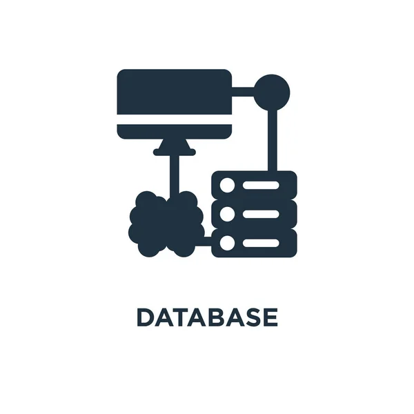 Datenbank Symbol Schwarz Gefüllte Vektorabbildung Datenbanksymbol Auf Weißem Hintergrund Web — Stockvektor