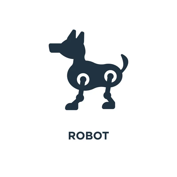 Robot Pictogram Zwarte Gevuld Vectorillustratie Robot Symbool Witte Achtergrond Kan — Stockvector