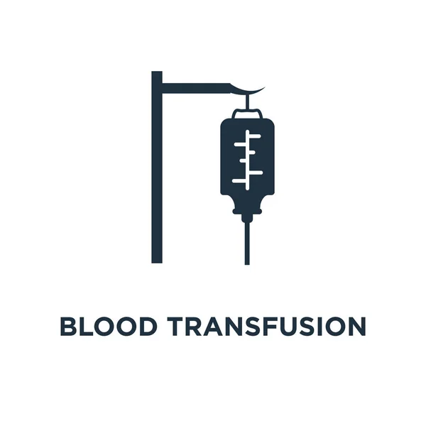 Icono Transfusión Sangre Ilustración Vectorial Negra Símbolo Transfusión Sangre Sobre — Vector de stock