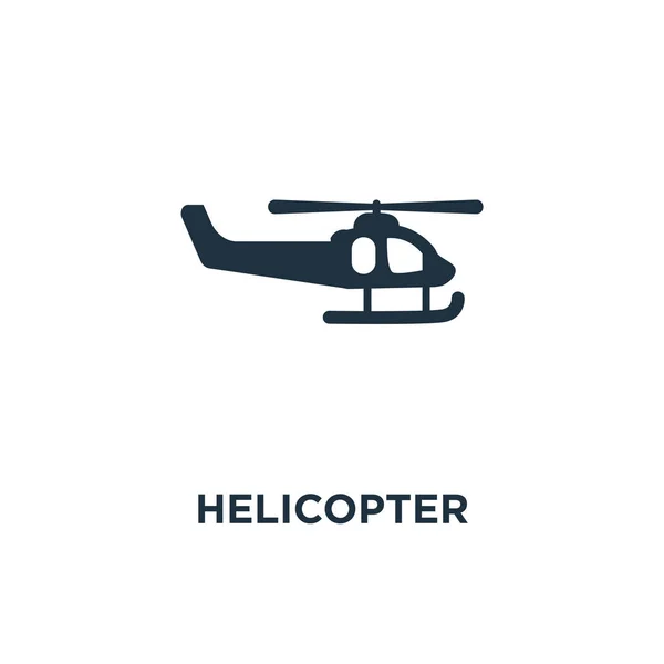 Icône Hélicoptère Illustration Vectorielle Remplie Noir Symbole Hélicoptère Sur Fond — Image vectorielle
