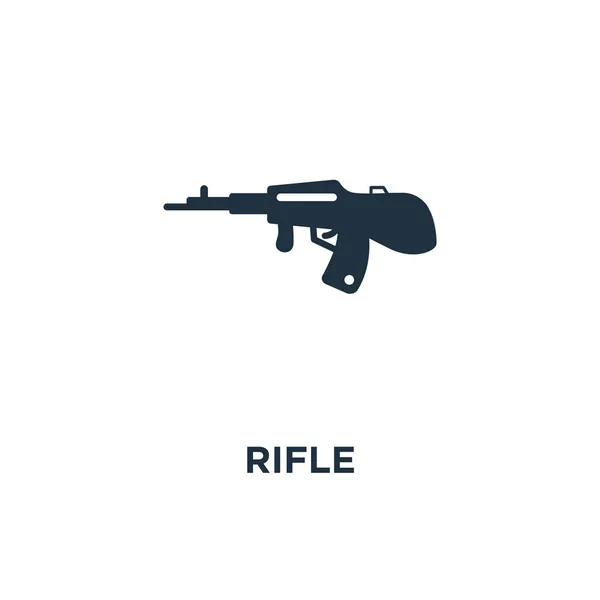 Icono Del Rifle Ilustración Vectorial Negra Símbolo Rifle Sobre Fondo — Vector de stock