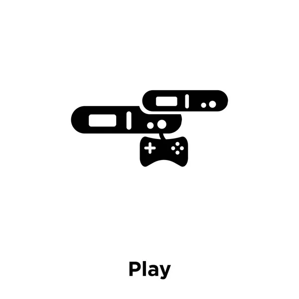 白い背景に 透明な背景でプレイ サインのロゴのコンセプトに分離再生アイコン ベクトルいっぱい黒い記号 — ストックベクタ