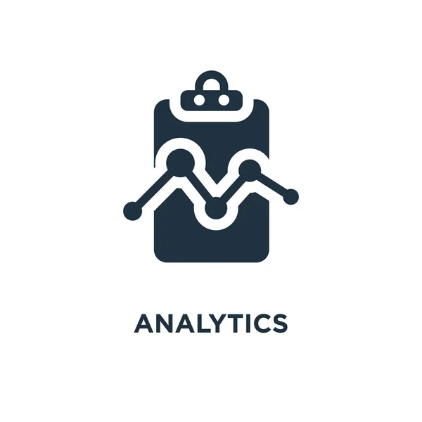 Analytics Symbol Schwarz Gefüllte Vektorabbildung Analytics Symbol Auf Weißem Hintergrund — Stockvektor