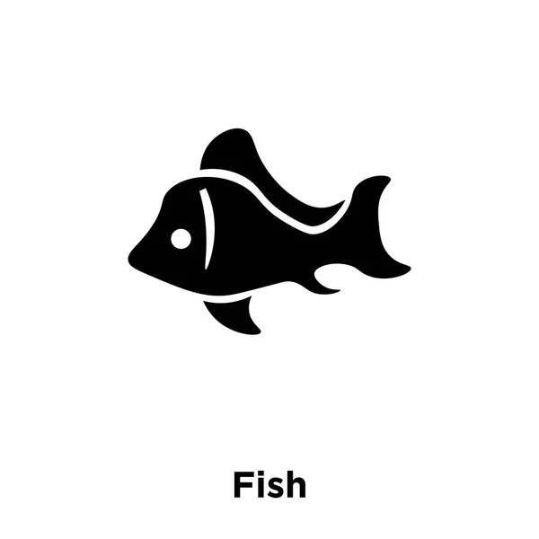 白い背景に 透明な背景に魚サインのロゴのコンセプトに分離された魚アイコン ベクトルいっぱい黒い記号 — ストックベクタ