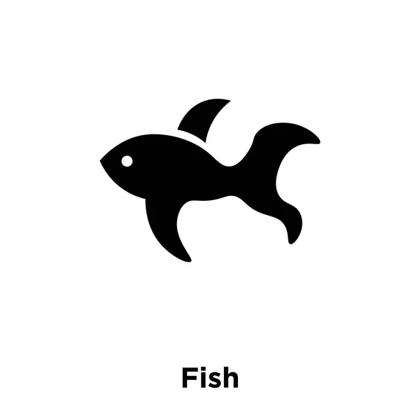 白い背景に 透明な背景に魚サインのロゴのコンセプトに分離された魚アイコン ベクトルいっぱい黒い記号 — ストックベクタ
