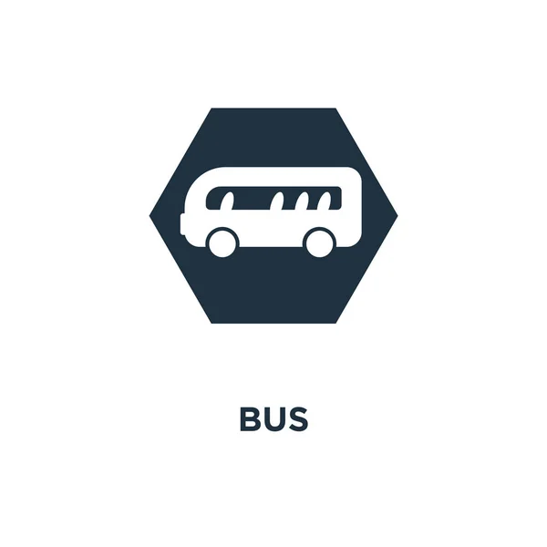 Icono Del Autobús Ilustración Vectorial Negra Símbolo Autobús Sobre Fondo — Vector de stock