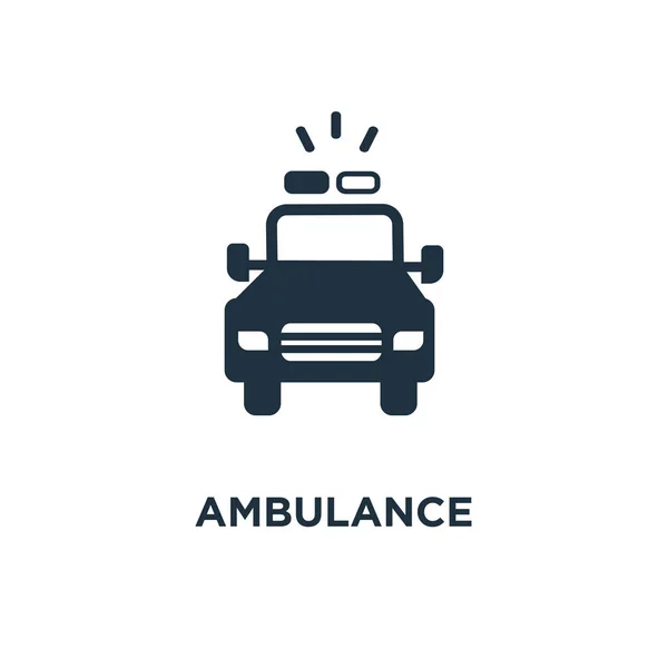 Ambulance Icon Black Filled Vector Illustration Ambulance Symbol White Background — Stock Vector