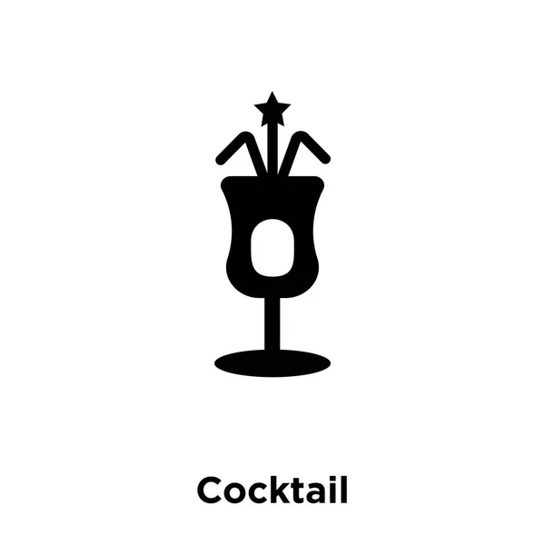 鸡尾酒图标矢量隔离在白色背景 标志概念的鸡尾酒标志在透明的背景 充满黑色符号 — 图库矢量图片