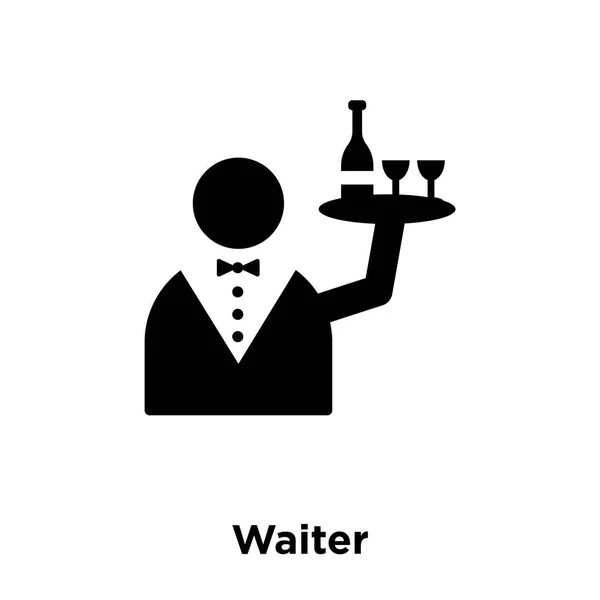 Kelner Wektor Ikona Białym Tle Białym Tle Koncepcja Logo Znaku — Wektor stockowy