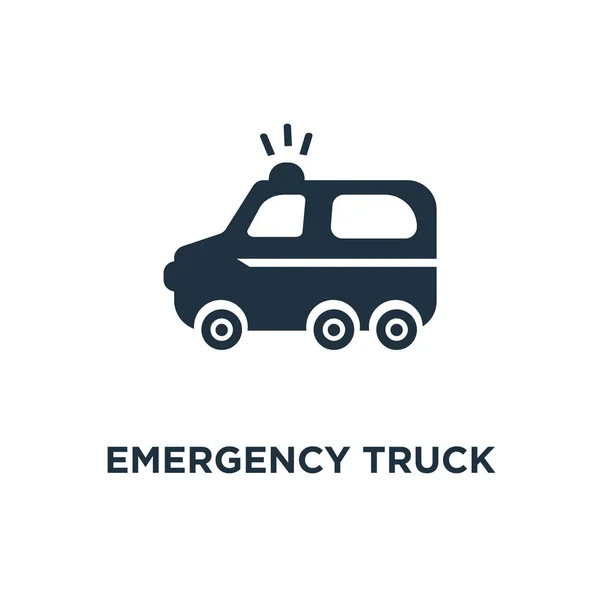 Icono Del Camión Emergencia Ilustración Vectorial Negra Símbolo Camión Emergencia — Vector de stock