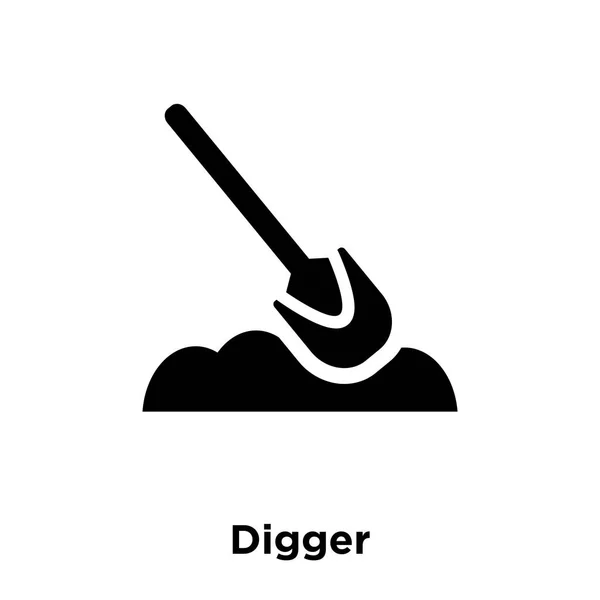 Digger Vector Icono Aislado Sobre Fondo Blanco Concepto Logotipo Digger — Vector de stock