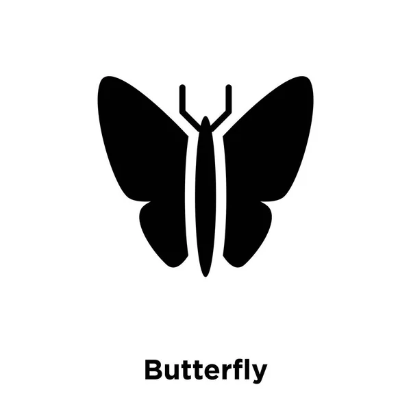 白い背景に 透明な背景に蝶サインのロゴのコンセプトに分離された蝶のアイコン ベクトルいっぱい黒い記号 — ストックベクタ