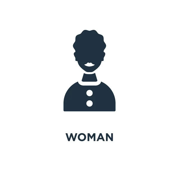 Icono Mujer Ilustración Vectorial Negra Símbolo Mujer Sobre Fondo Blanco — Vector de stock