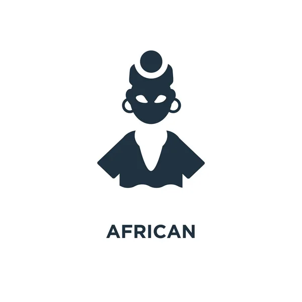 Ikon Afrika Ilustrasi Vektor Berisi Hitam Simbol Afrika Pada Latar - Stok Vektor